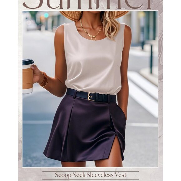 Breathable 3 Pack Women's Silk Satin Camisoles - Casual & Formal Wear Essentials - Picture 3 of 6